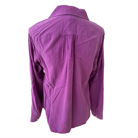 Soft Surroundings 100% Silk Purple Button Down Blouse‎ Size PM - Picture 3 of 7